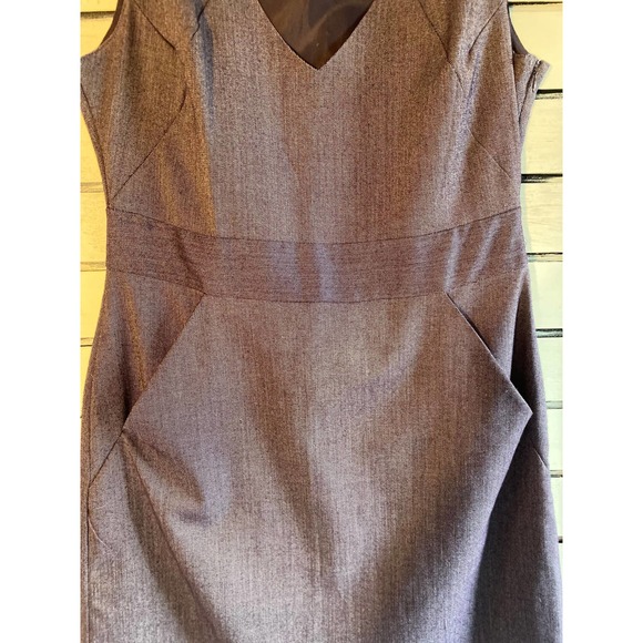 Gap woman’s dress size 10 sleeveless v neck purple sheath dress pocket lined - Picture 2 of 12